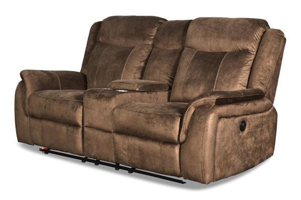 Choclate Dual Reclining Power Loveseat with cupholders and console