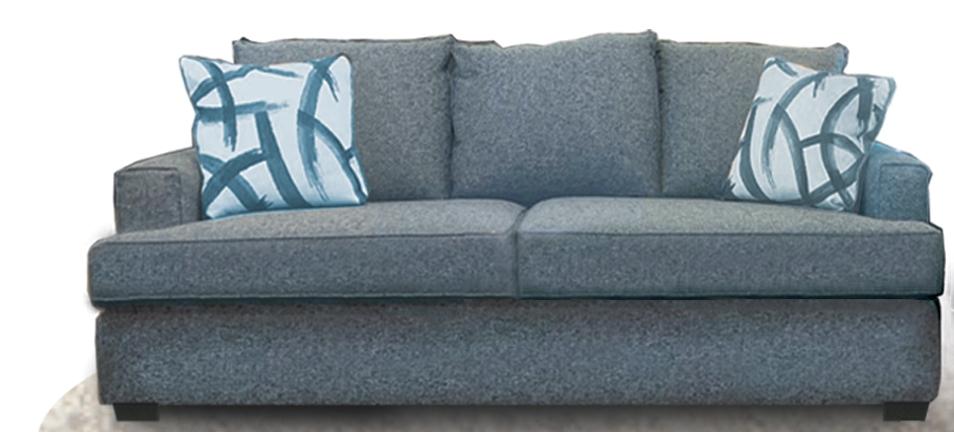 Light Blue Fabric Sofa with 2 Accent Pillows Julie