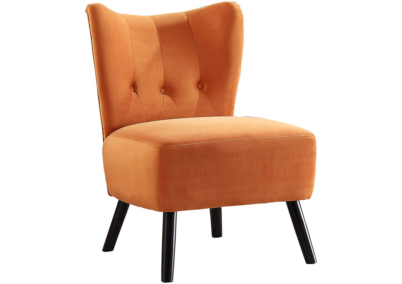 <Jackie Velvet Accent Chair - Orange