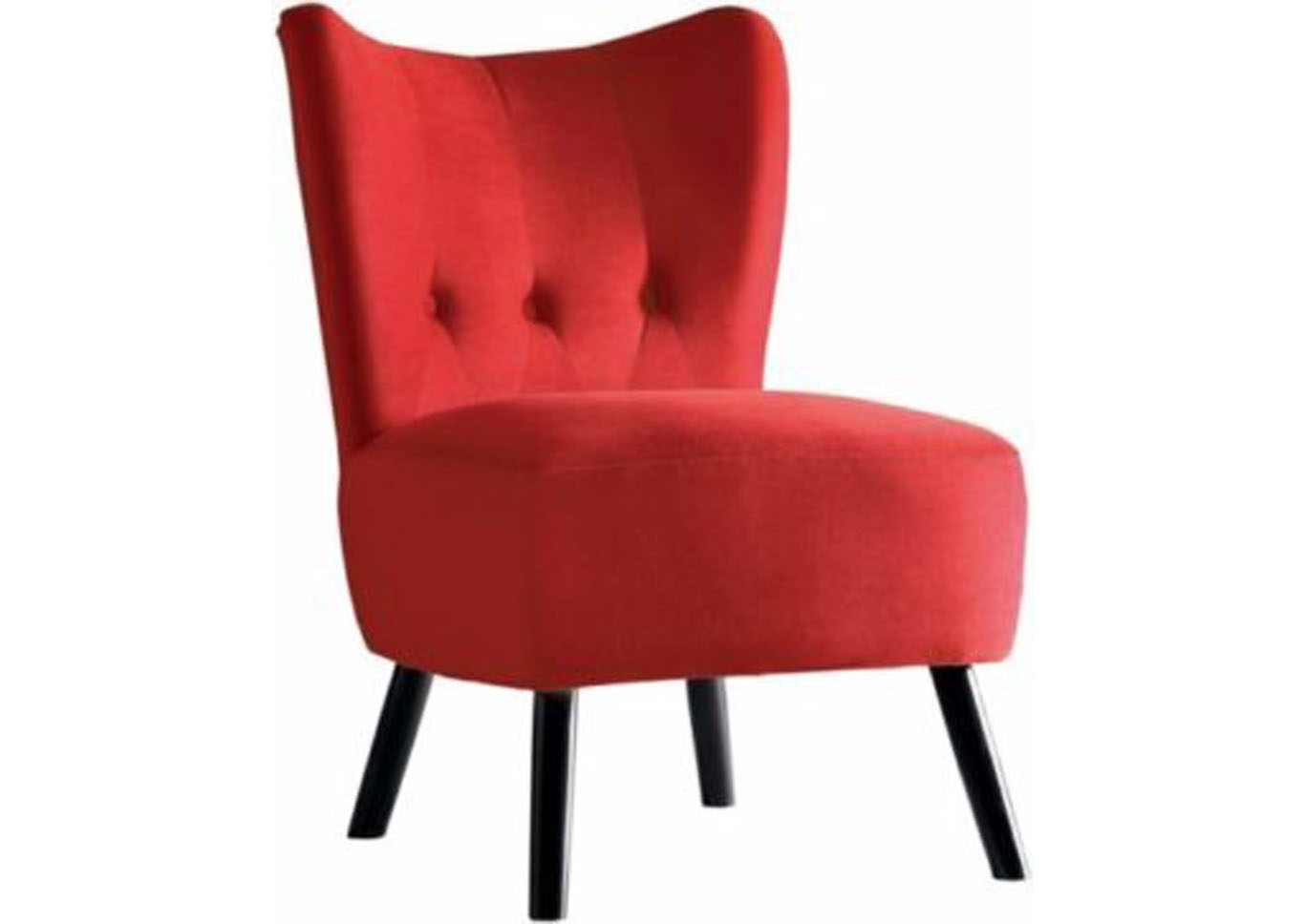 <Jackie Velvet Accent Chair - Red