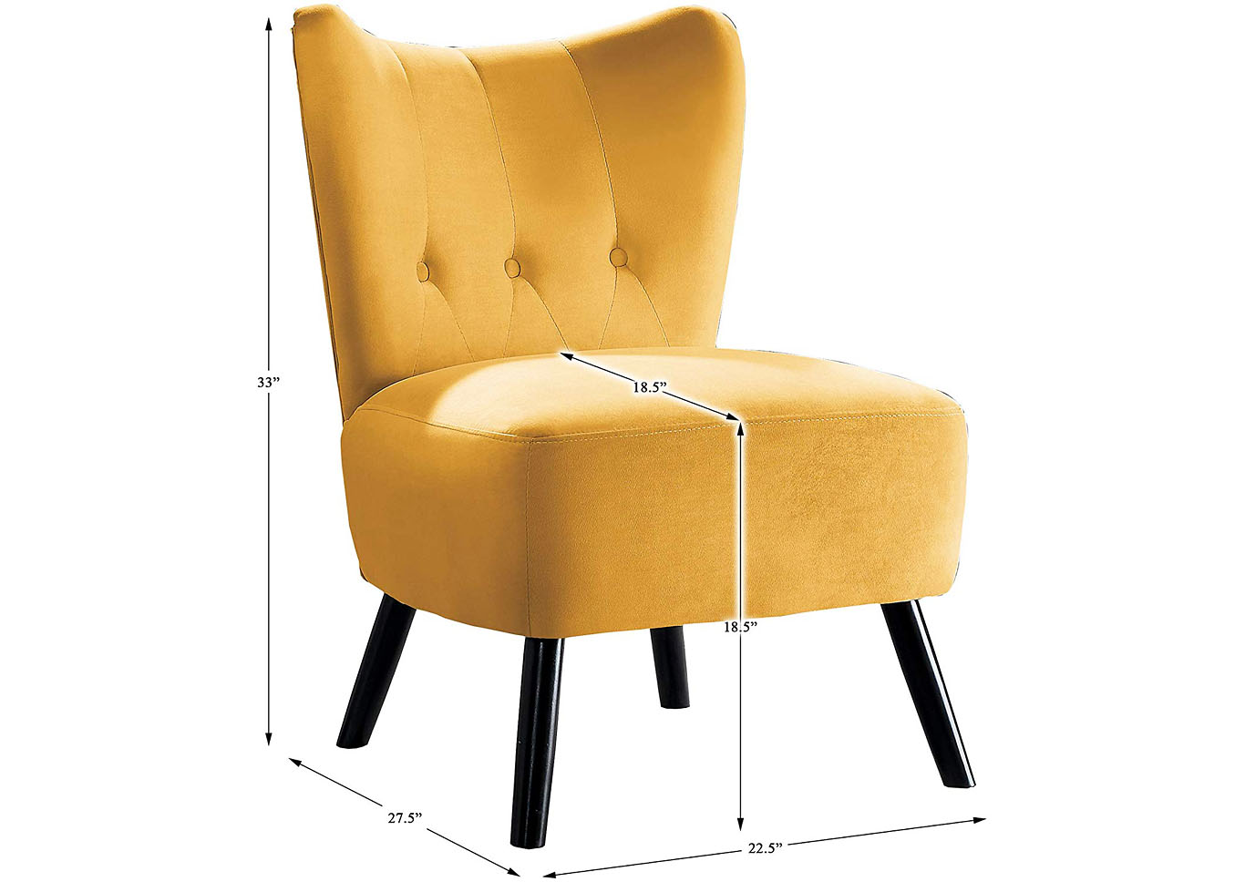 Jackie Velvet Accent Chair - Yellow,Instore