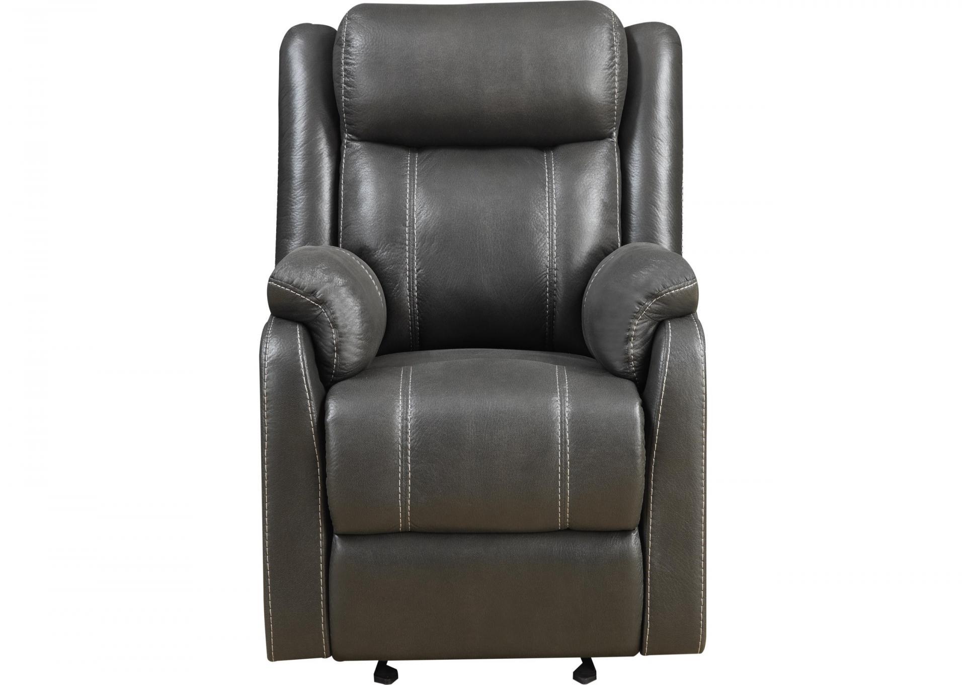 Manual Pull Cable Recliner in Gray Performance Fabric