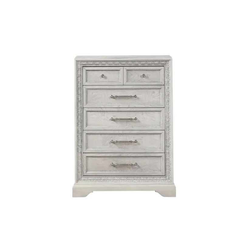 White Large 5 drawer Chest 