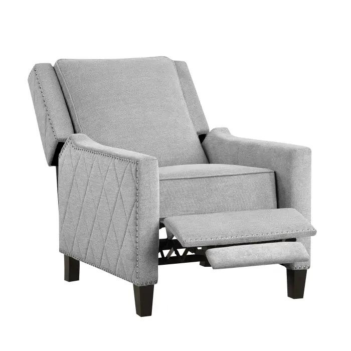 Gray Fabric Recliner Chair Push Back