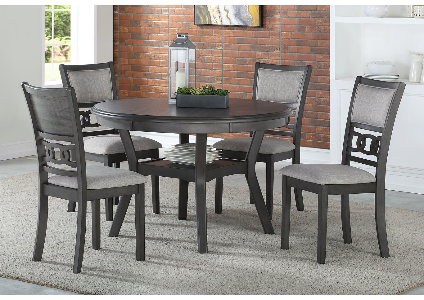Gia 5pc Dining Set- Gray,Instore