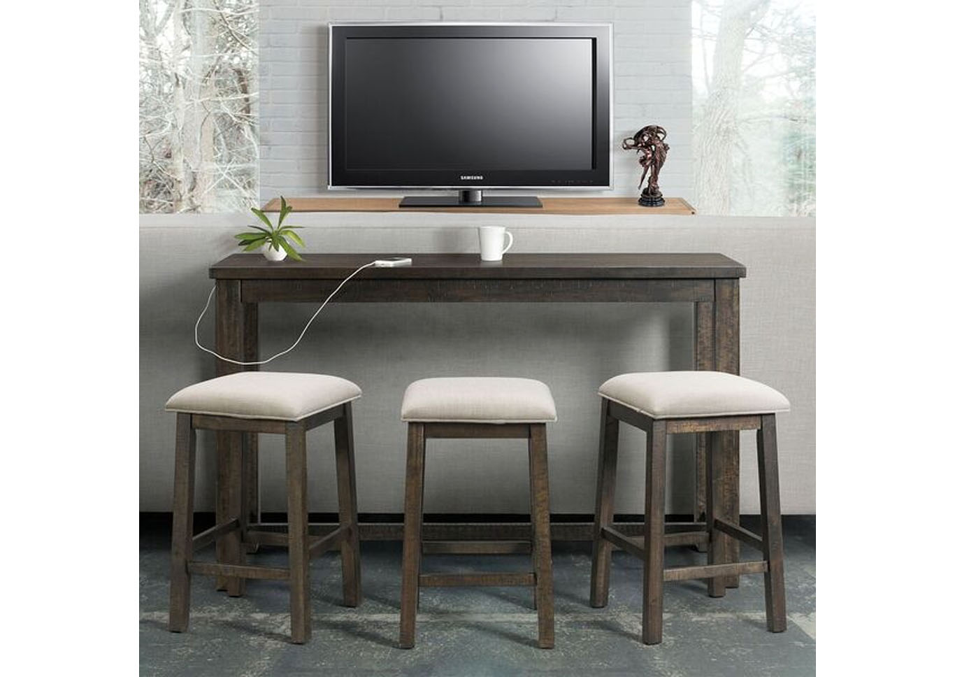 Stonebrook Slim Counter Height Table with 3 Stools,Instore