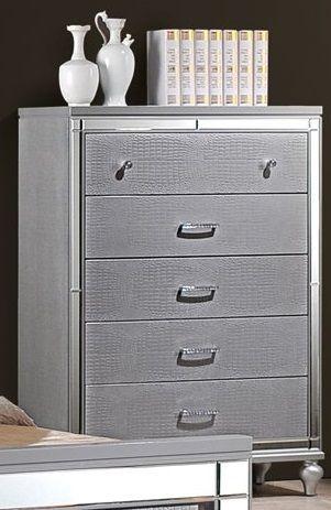 5 Drawer Chest in Silver Valens