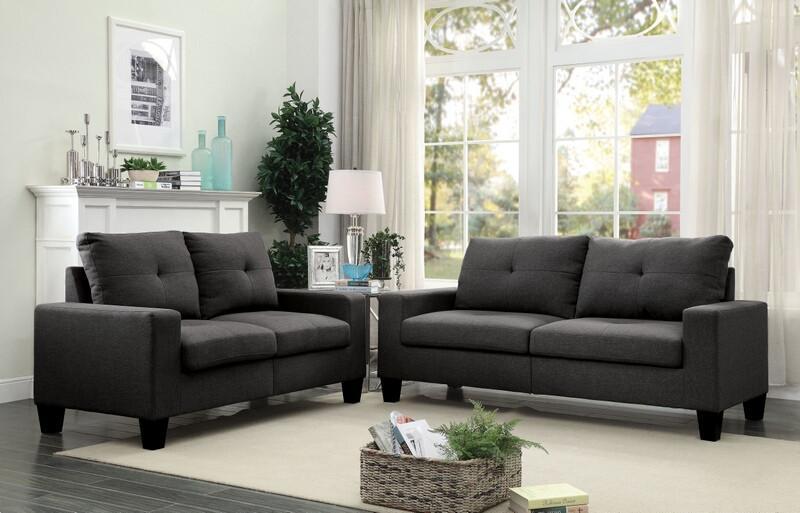 Gray Small Sofa and Love Seat