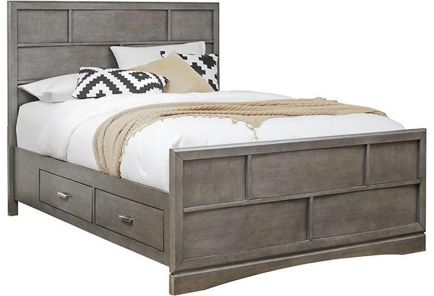 Gray Storage Bed with 4 drawers