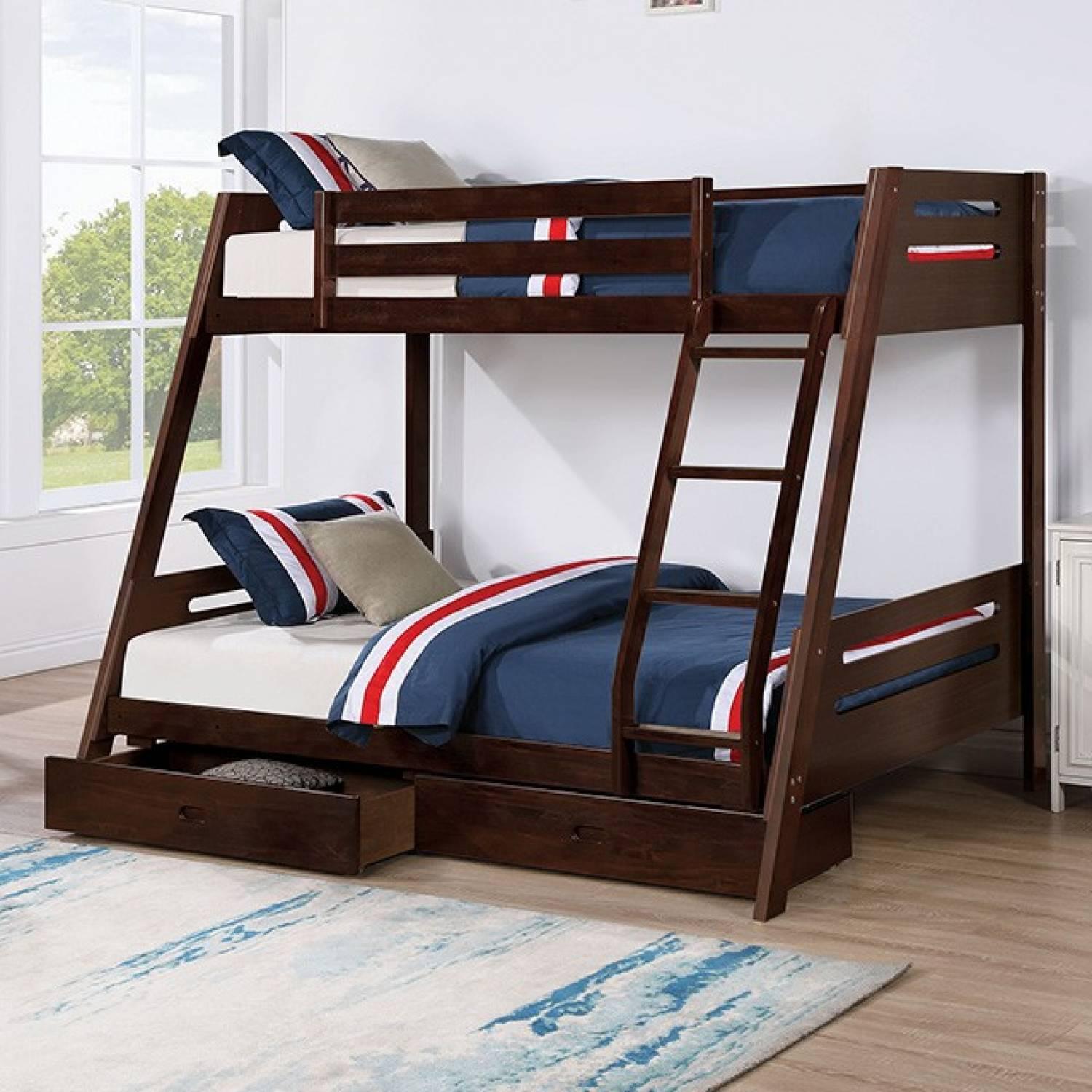Twin Full BUNK with drawers in espresso finish