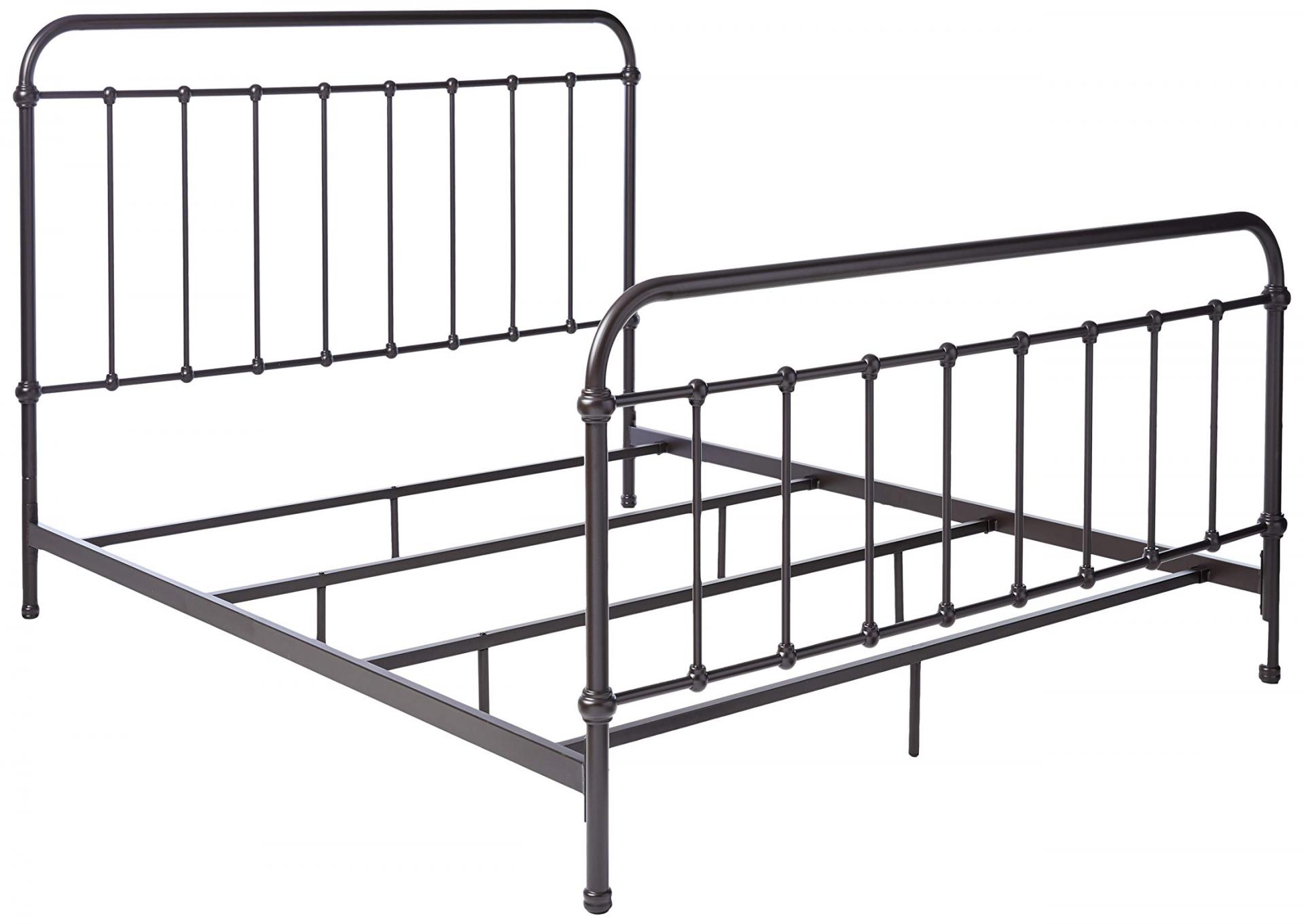 California King Bronze Iron Bed with Slats