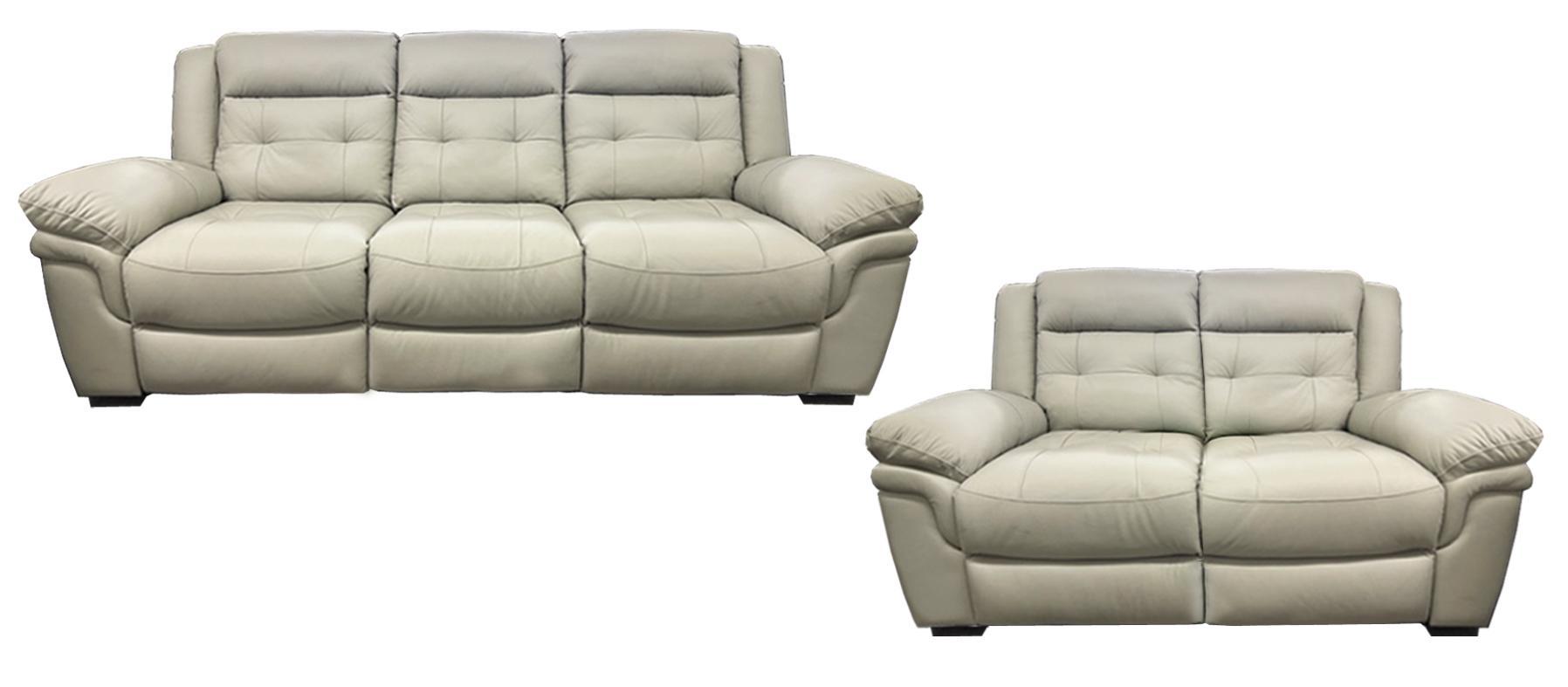 Beau light Gray dual reclining sofa and love seat power