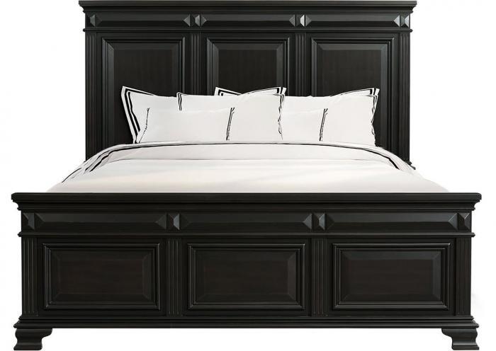 Calloway Black Panel Bed - Eastern King,Instore