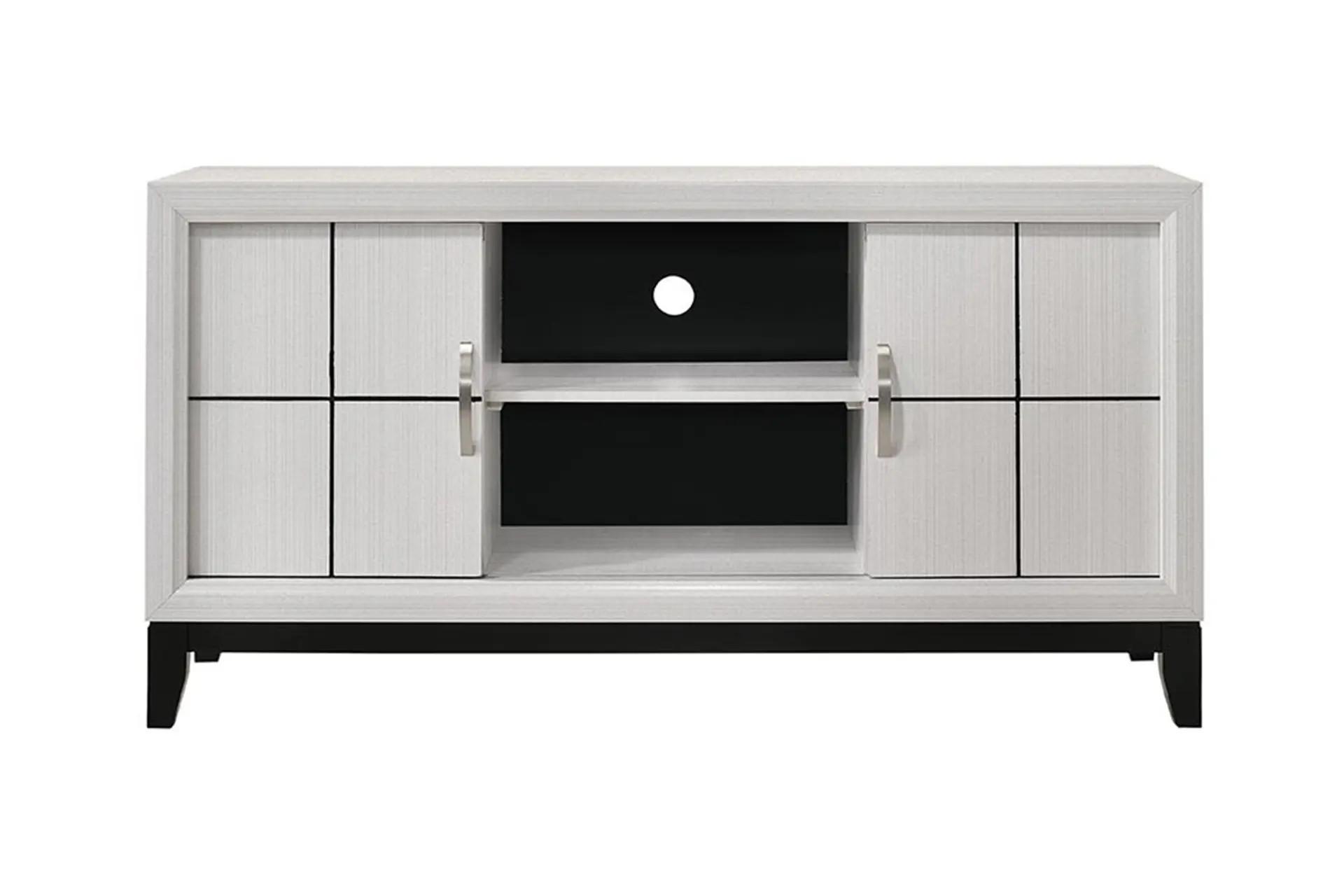 Akerson White Tv Stand with sliding doors