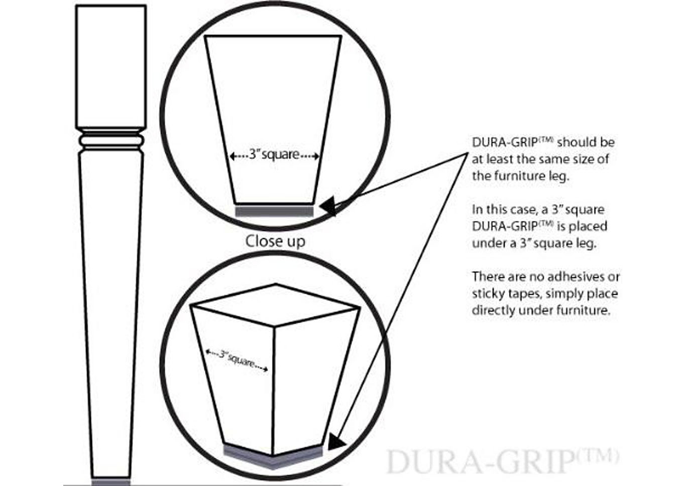 Furniture Floor pad-set of 8 DURA-GRIP 4"ROUND Non-Slip Rubber No Glue or Nails 