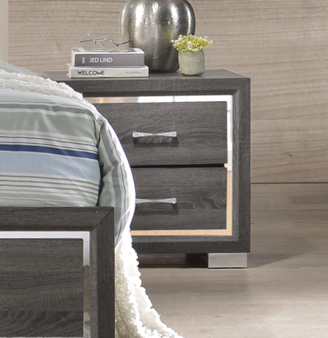 2 Drawer Nightstand in Gray