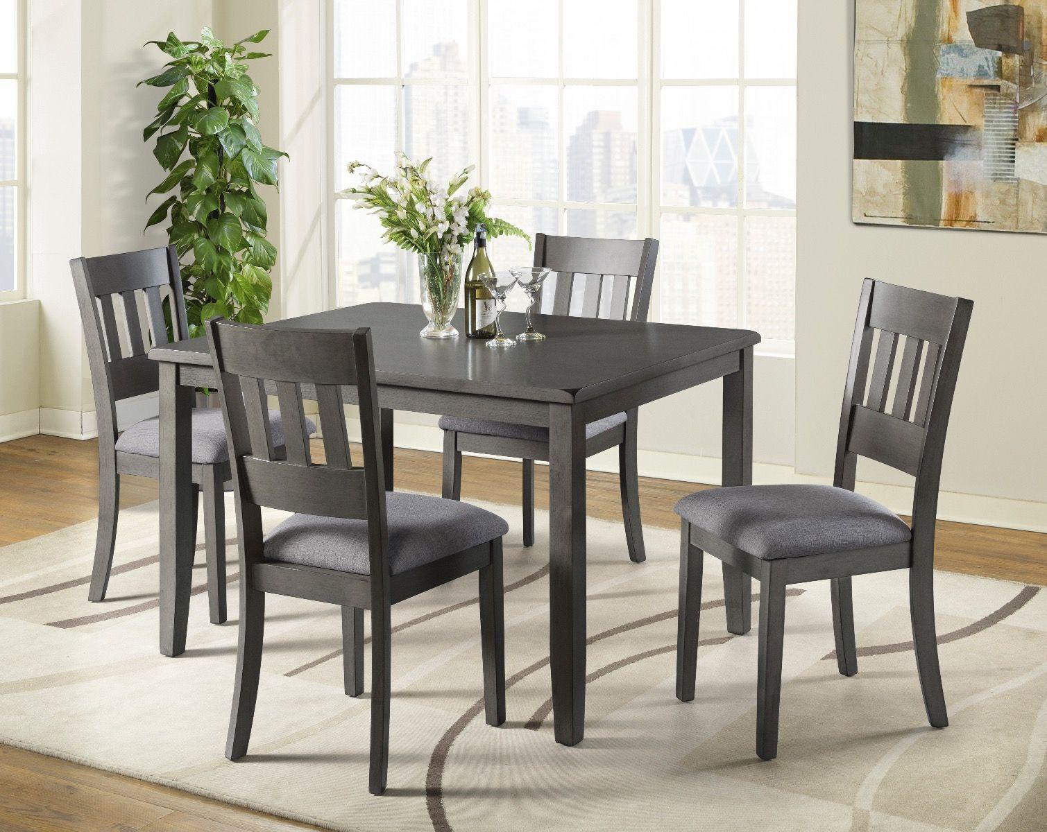 Gray Diniing Table with 4 Chairs