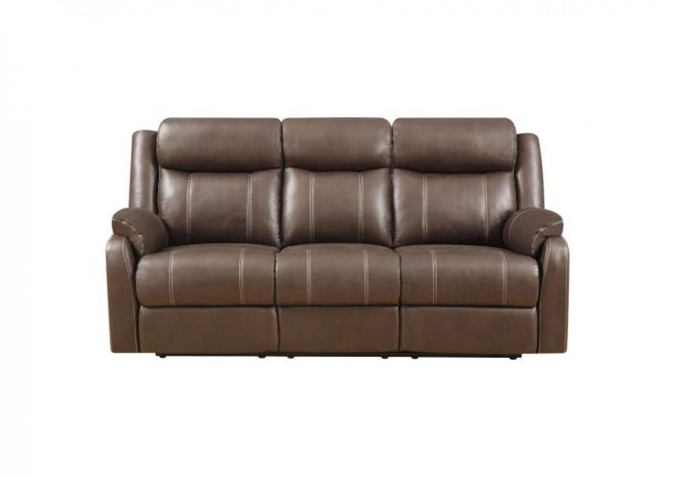 Domino Reclining Sofa w/Drop Down Table - Brown,Instore