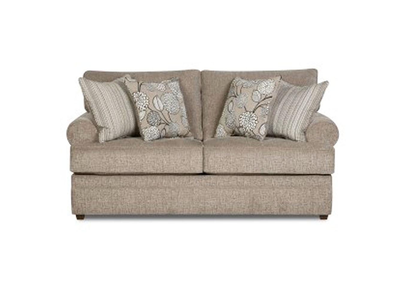Simmons Roosevelt Stationary Sofa and Love Seat - Pewter,Instore
