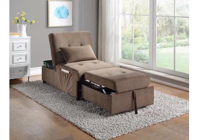 Joyce Lift Top Storage Bench With Pull-Out Bed - Brown