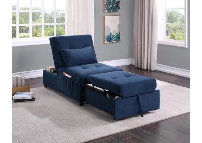 Joyce Lift Top Storage Bench With Pull-Out Bed - Blue