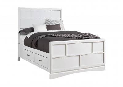 Toro California King Storage Bed - White