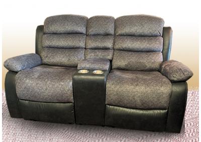 Kaelyn Dual Reclining Love Seat - Gray Two Tone