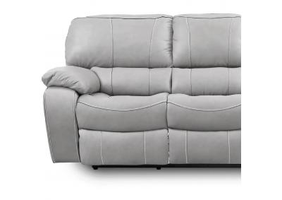 Diego Manual Dual Reclining Leather / Leather Mate Love Seat with Pillow Arms - Gray