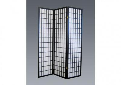 Image for 3 Panel Wood Screen| Color| Black
