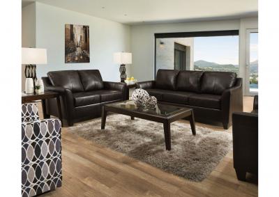 Lane Furniture  Grant Top Grain Leather / Mate Sofa and Love Seat Bark