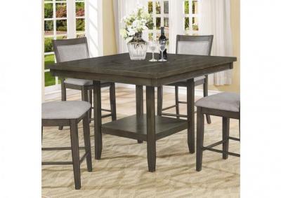 Melrose Gray Counter Height Set - Table with 4 Stools