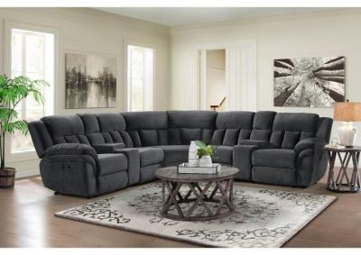 Image for McCobb 6pc Sectional with 3 Manual Recliners and Storage Console