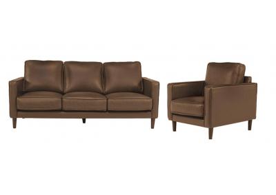 Image for Pacer Leather Sofa and Chair - Brown