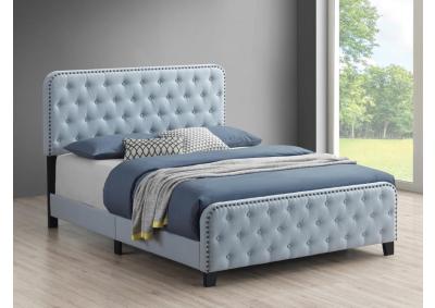 Delight Queen Upholstered Bed - Baby Blue
