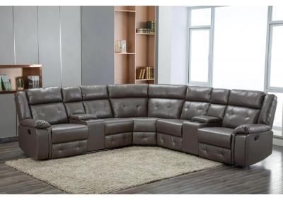 Cobalt 3PC Sectional with 3 Recliners and 1 Storage Console - Gray