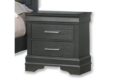 Image for Sophia 2 Drawer Silver Nightstand