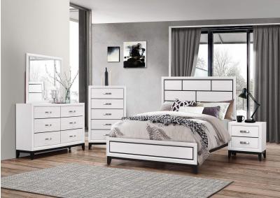 Akerson 4pc White Panel Bedroom Group - Queen