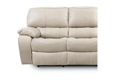 Diego Manual Dual Reclining Leather / Leather Mate Love Seat with Pillow Arms - Beige