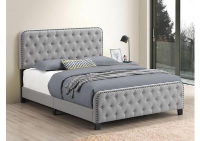 Delight Eastern King Upholstered Bed - Mineral Gray