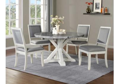 Image for Camas 5-Piece Gray Marble Dining Set