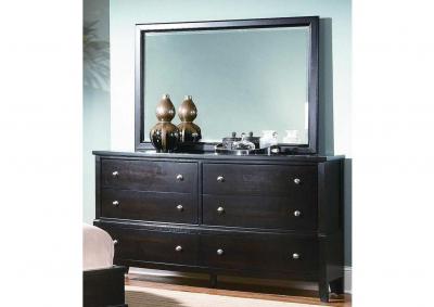 Image for Charlie 6 Drawer Espresso Dresser and Mirror