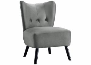 Jackie Velvet Accent Chair - Gray