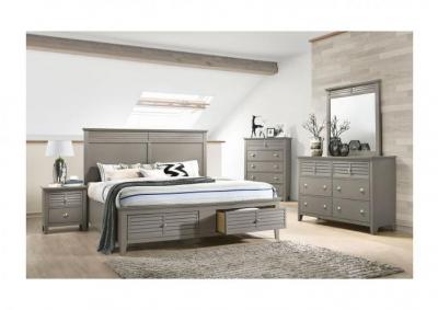Jazz Gray Platform Storage Bedroom Set- Full