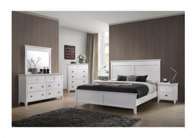 Jazz White Platform Storage Bedroom Set - Queen