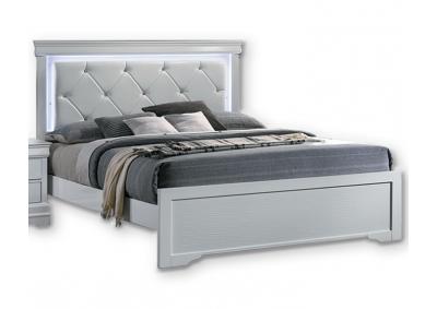 Sophia White Bed with LED Lighting - Queen