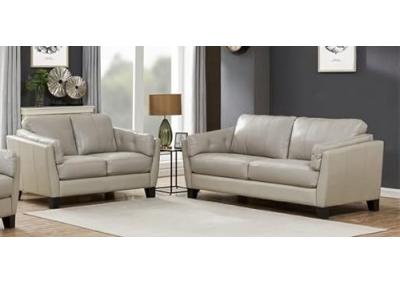 Image for Bergamo Top Grain Leather Sofa and Love Seat - Cream