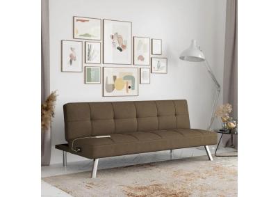 Image for Serta Cobalt Armless Tufted Convertible Futon Sofa with USB Charging Station