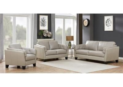 Image for Bergamo Top Grain Leather Sofa, Love Seat and Chair - Cream