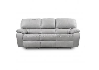 Diego Manual Dual Reclining Leather / Leather Mate Sofa with Pillow Arms - Gray