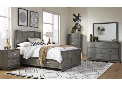 Toro Queen Storage Panel Bedroom Set - Gray